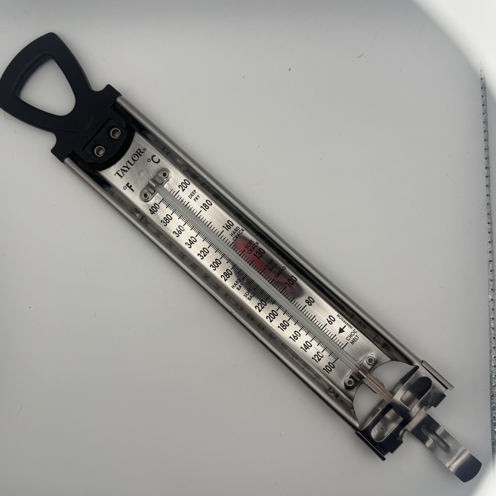 Taylor 5983N Candy Deep Fry Thermometer 100-400°F Stainless Steel Analog 12"